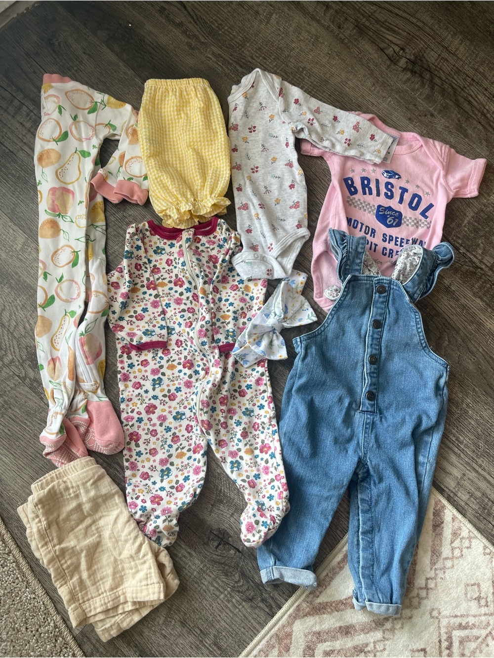 Baby Girl 3-9 Month Bundle - Pink, Denim, Yellow, Floral